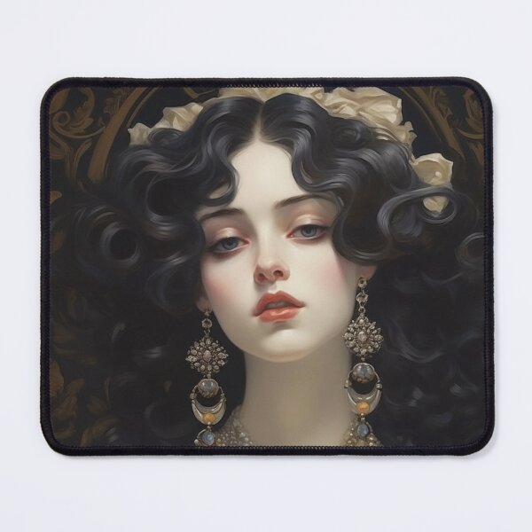 Item preview, Victorian Duchess wearing Pearls - Art Nouveau Style designed and sold by ArtNouveauChic.