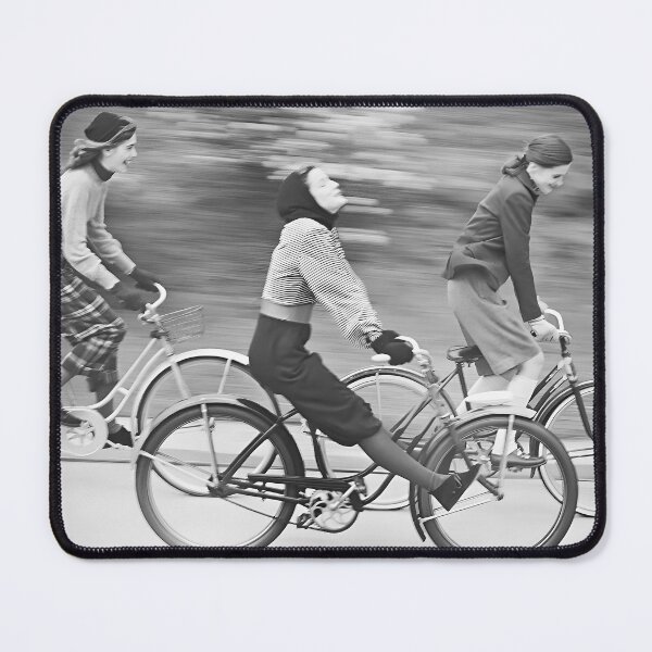 Item preview, Women Riding Bicycles, Vintage Black and White Old Photo designed and sold by modernretro.