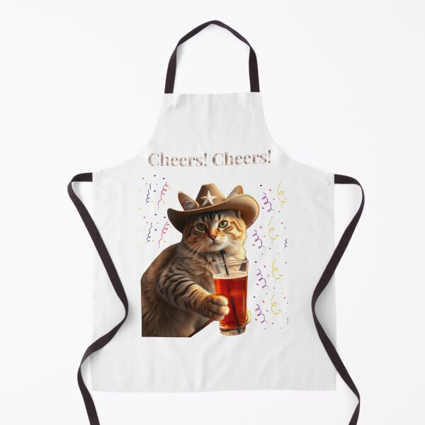Item preview, cowboy cat with cowboy hat drinking a drink designed and sold by GinnyGi.