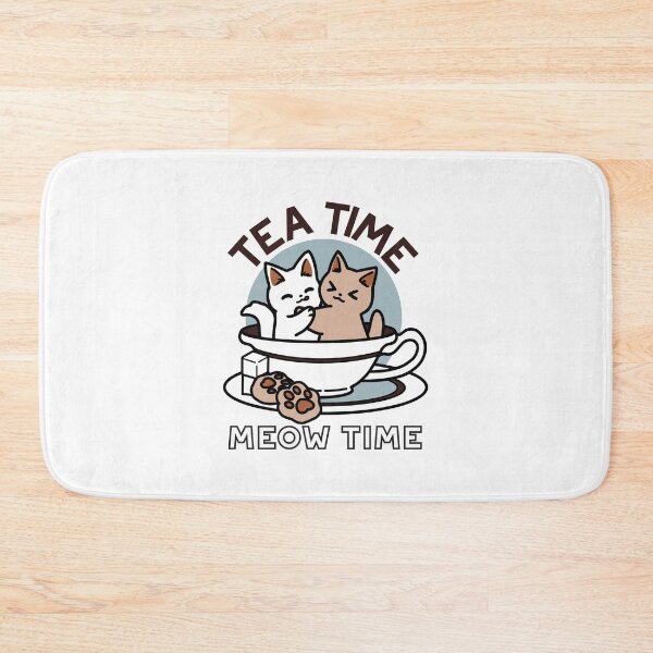 Item preview, Tea Time Meow Time - Cute Cat and Tea Design designed and sold by Trio-in-Forest.