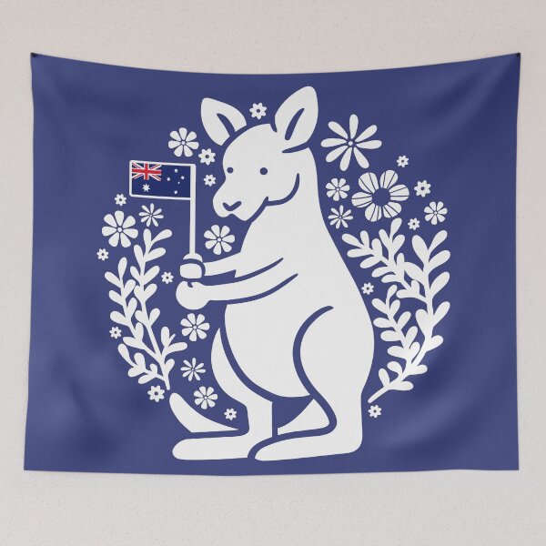 Artikelvorschau, Känguru mit Flagge entworfen und verkauft von Wlaurence.