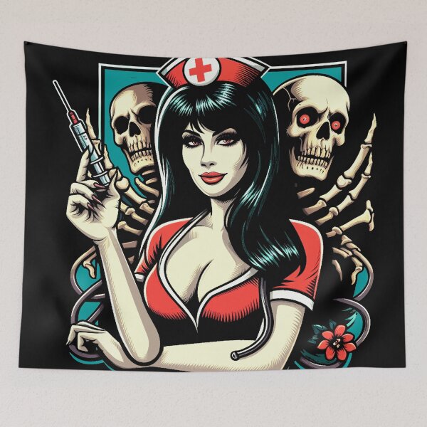 Item preview, Retro Horror Nurse designed and sold by PulpVintage.