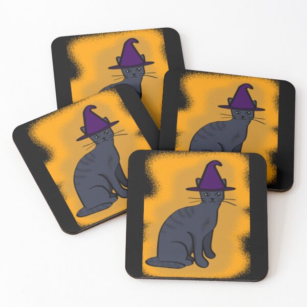 Item preview, Black Witchy Cat - Pumpkin Spice Background! designed and sold by sketcheddesigns.