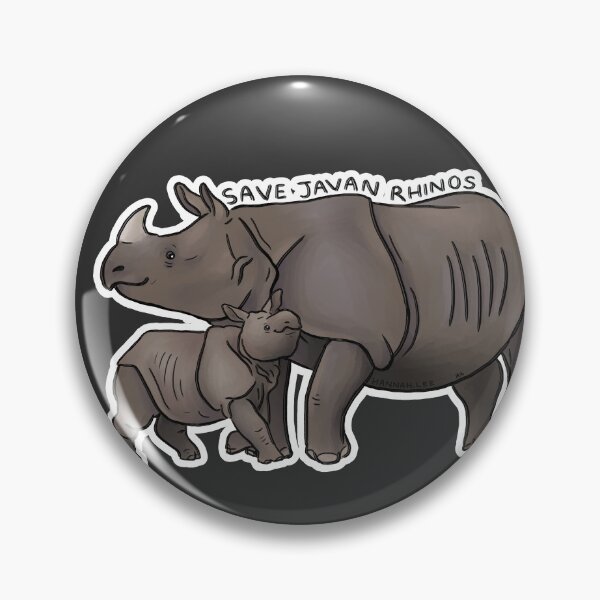 Item preview, Save Javan Rhinos (outline) designed and sold by PinkRhino24.