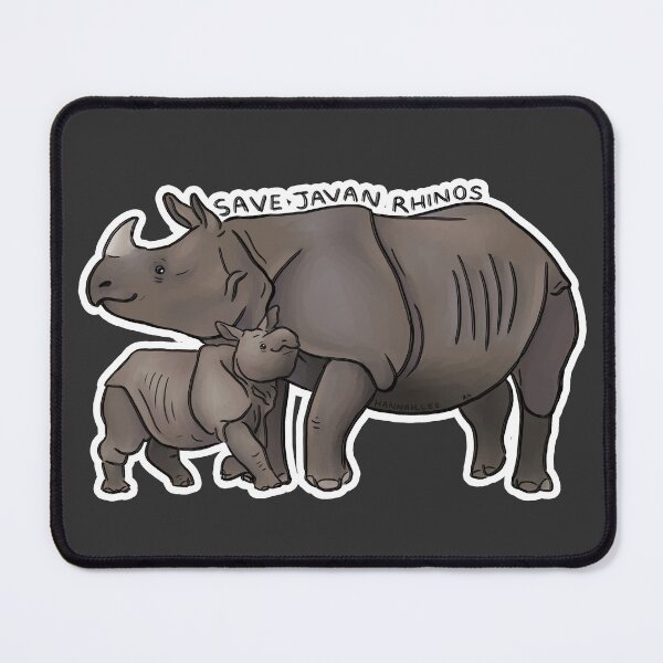 Item preview, Save Javan Rhinos (outline) designed and sold by PinkRhino24.