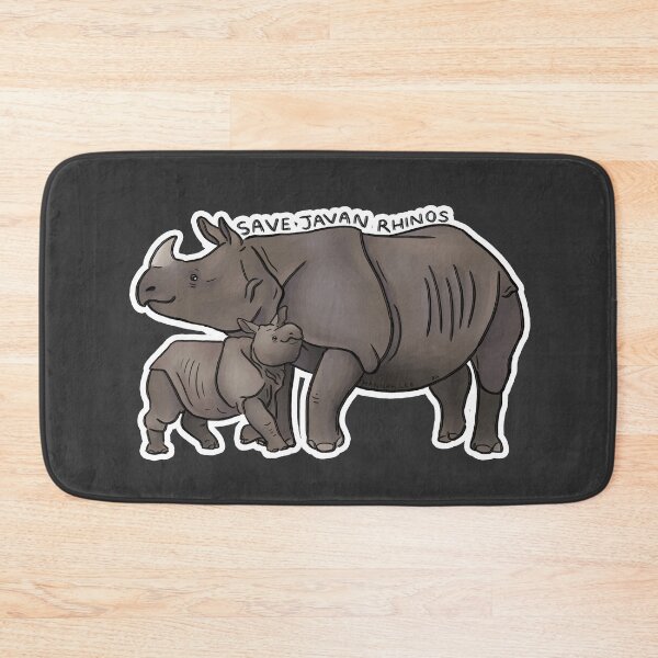 Item preview, Save Javan Rhinos (outline) designed and sold by PinkRhino24.
