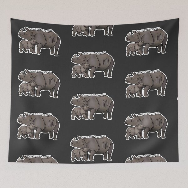 Item preview, Save Javan Rhinos (outline) designed and sold by PinkRhino24.