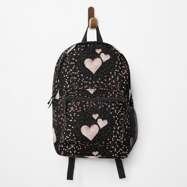Item preview, Three Pink Hearts, Pink Glitter, Black Background  designed and sold by WhiteSoftPetals.