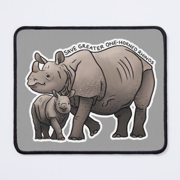 Item preview, Save Greater One-Horned Rhinos (outline) designed and sold by PinkRhino24.
