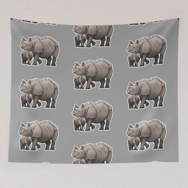 Item preview, Save Greater One-Horned Rhinos (outline) designed and sold by PinkRhino24.