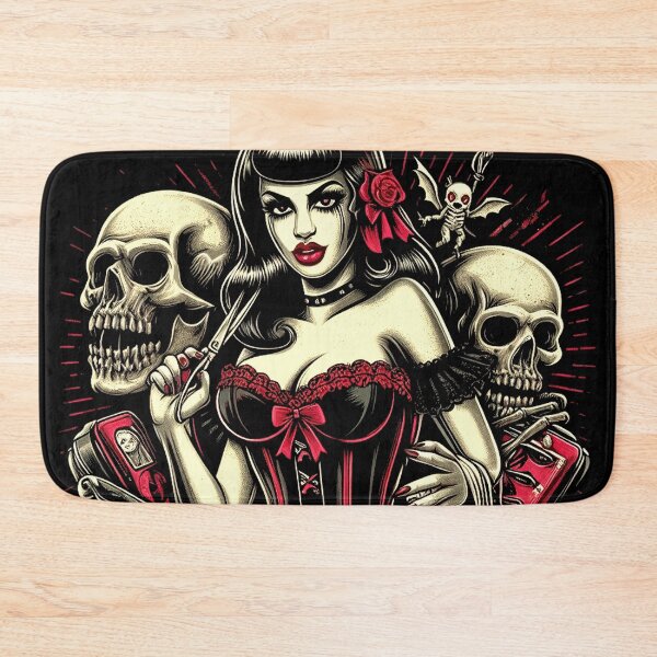 Item preview, Skull Creepy Girl designed and sold by PulpVintage.