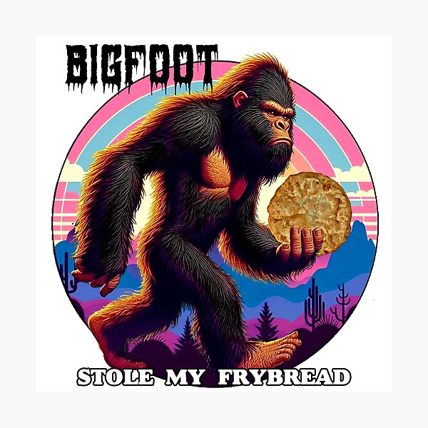 Aperçu de l'œuvre Bigfoot a volé ton pain frit créée et vendue par NativeGraffix.