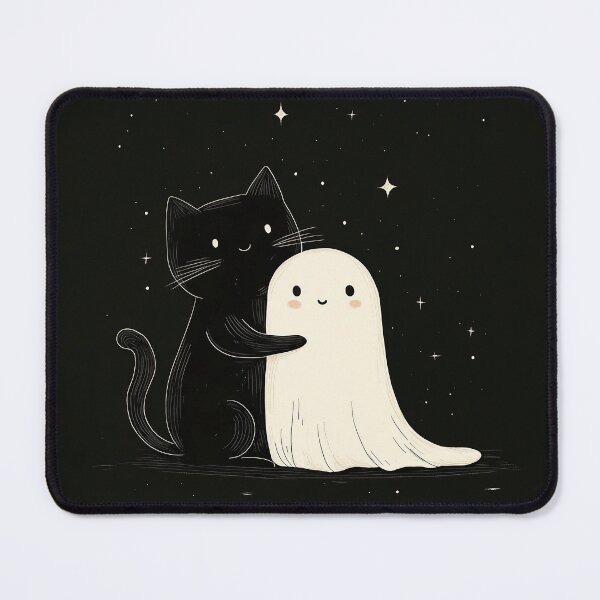 Item preview, Cute Black Cat And Ghost Friendship designed and sold by DreamyLemons.