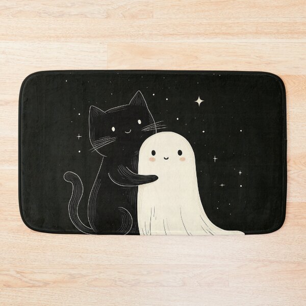 Item preview, Cute Black Cat And Ghost Friendship designed and sold by DreamyLemons.