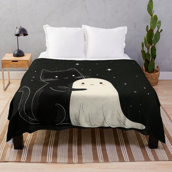 Item preview, Cute Black Cat And Ghost Friendship designed and sold by DreamyLemons.