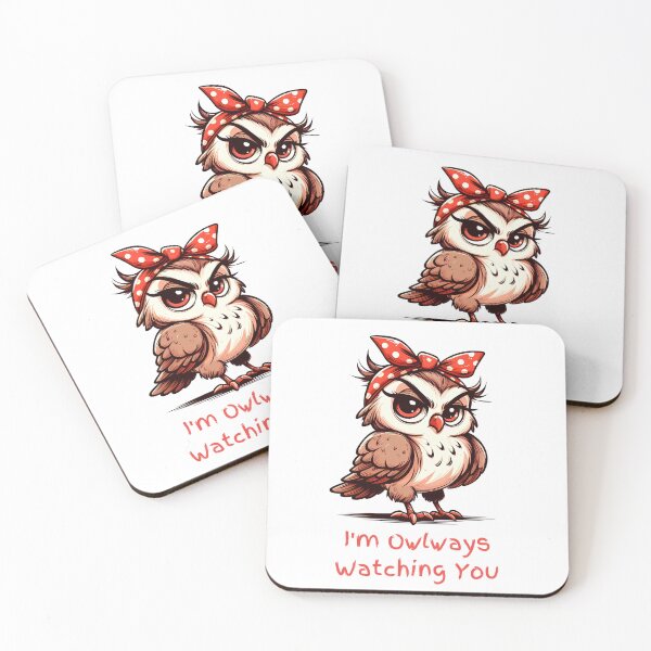 Artikelvorschau, Frecher Eulentraum - Ich beobachte dich immer als Eule - Minimalistische Tierkunst mit Punkten entworfen und verkauft von BeaverFriends.