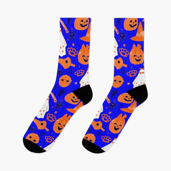Item preview, cute halloween floral ghost blue orange designed and sold by Gossip Rag.