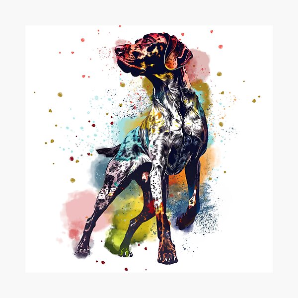 Item preview, German Shorthair Pointer | Colorful Watercolor Design #1 designed and sold by MatsurexDesigns.