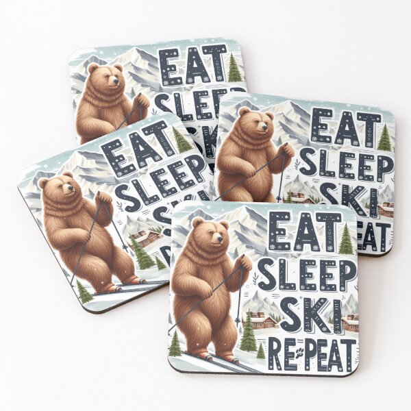 Item preview, Eat Sleep Ski Repeat, Eat Sleep Ski Repeat Bear designed and sold by clintang.