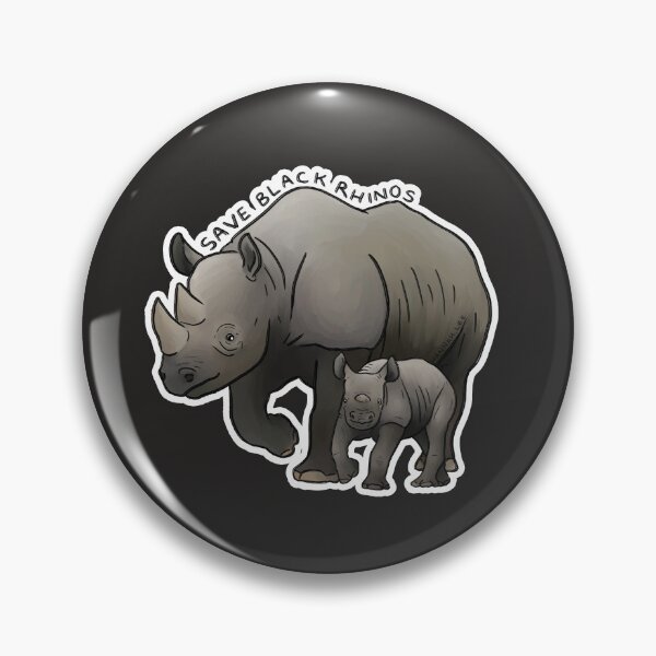 Item preview, Save Black Rhinos (outline) designed and sold by PinkRhino24.