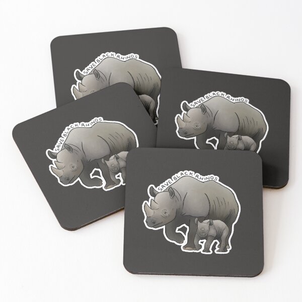Item preview, Save Black Rhinos (outline) designed and sold by PinkRhino24.