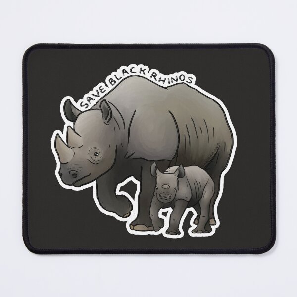 Item preview, Save Black Rhinos (outline) designed and sold by PinkRhino24.