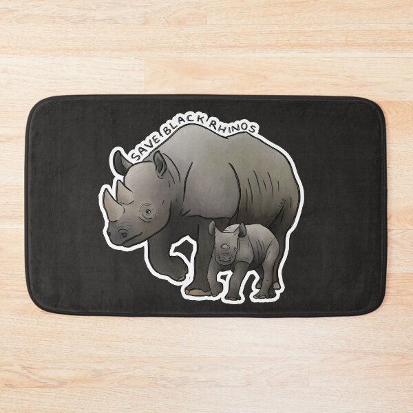 Item preview, Save Black Rhinos (outline) designed and sold by PinkRhino24.