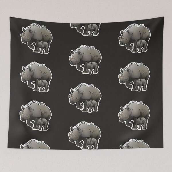 Item preview, Save Black Rhinos (outline) designed and sold by PinkRhino24.