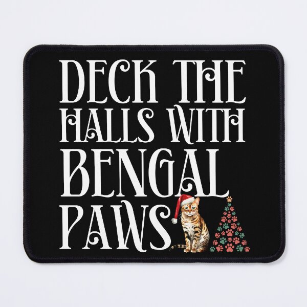 Item preview, Deck The Halls With Bengal Paws - Bengal Cat Christmas designed and sold by ChaosReigns91.
