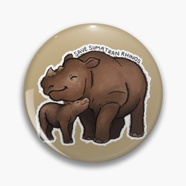 Item preview, Save Sumatran Rhinos  (outline) designed and sold by PinkRhino24.