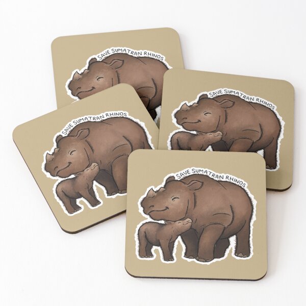 Item preview, Save Sumatran Rhinos  (outline) designed and sold by PinkRhino24.