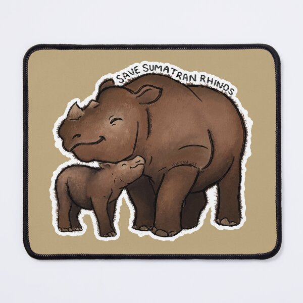 Item preview, Save Sumatran Rhinos (outline) designed and sold by PinkRhino24.