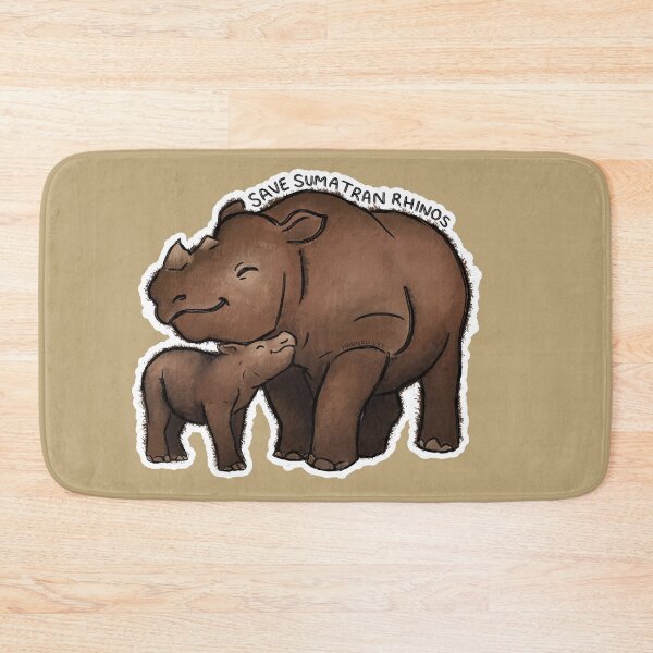 Item preview, Save Sumatran Rhinos  (outline) designed and sold by PinkRhino24.