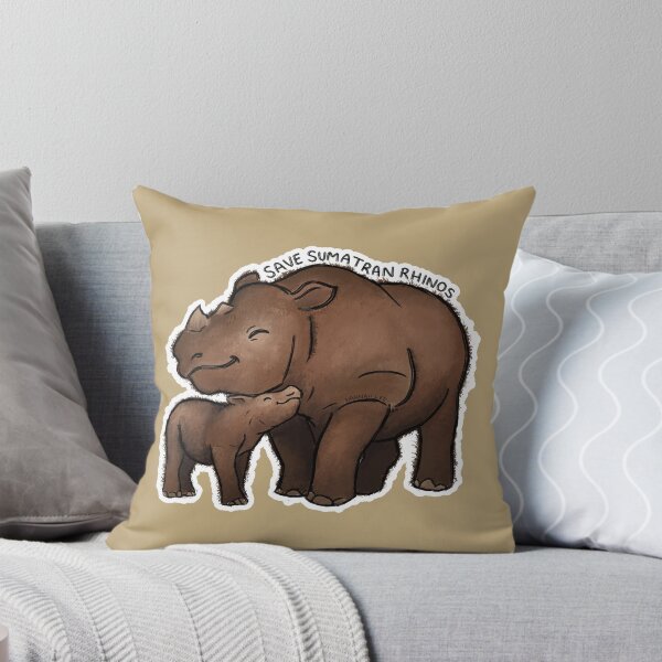 Artikelvorschau, Rettung der Sumatra-Nashörner (Umriss) entworfen und verkauft von PinkRhino24.