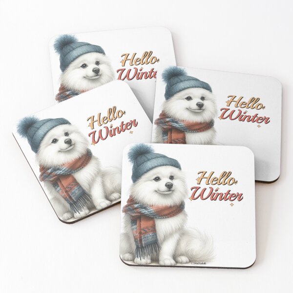 Item preview, Cute Samoyed Puppy Dressed in Winter Clothing Painting  designed and sold by Yogibear & Rachelle .