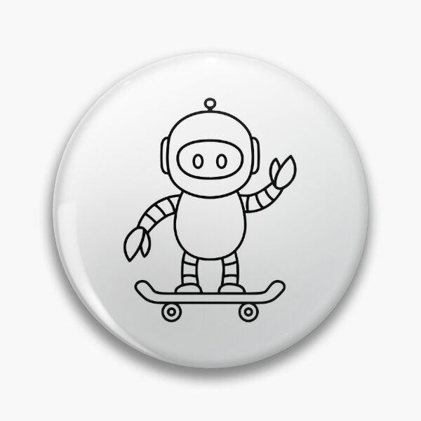 Item preview, Simple drawing of robot playing skateboard designed and sold by rasagamastore.