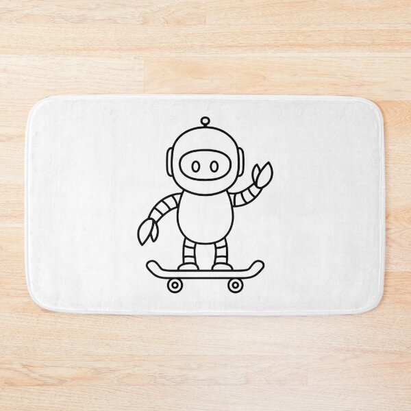 Item preview, Simple drawing of robot playing skateboard designed and sold by rasagamastore.