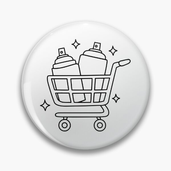 Item preview, Simple drawing of shopping cart full of spray paints designed and sold by rasagamastore.