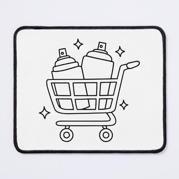 Item preview, Simple drawing of shopping cart full of spray paints designed and sold by rasagamastore.