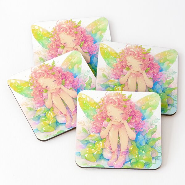Item preview, Curly-Haired Fairy Sticker with Leafy Accents designed and sold by Pocket Money Stickers.