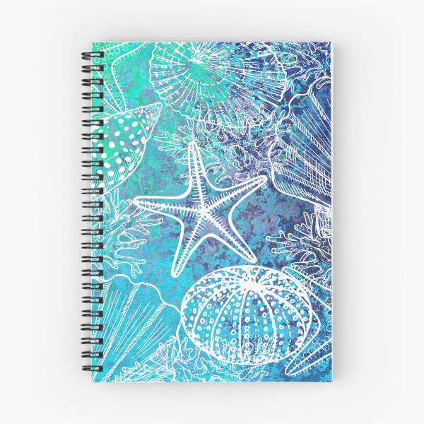 Item preview, Blue Teal Aqua Starfish Seashells Sealife Coral designed and sold by SeaStarAlex.