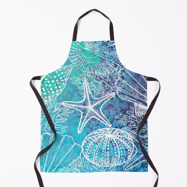Item preview, Blue Teal Aqua Starfish Seashells Sealife Coral designed and sold by SeaStarAlex.