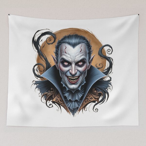 Item preview, A creepy looking man with red eyes and a wicked smile designed and sold by PWDigitalArt.