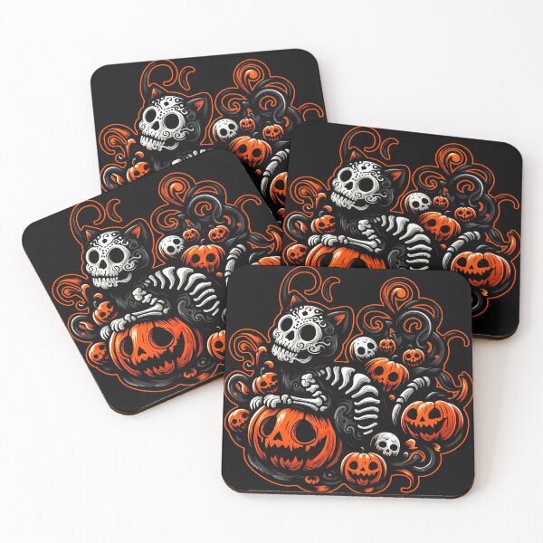 Item preview, Spooky Cat and Pumpkins designed and sold by Nostalgia Busters.