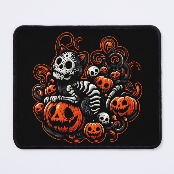 Item preview, Spooky Cat and Pumpkins designed and sold by Nostalgia Busters.