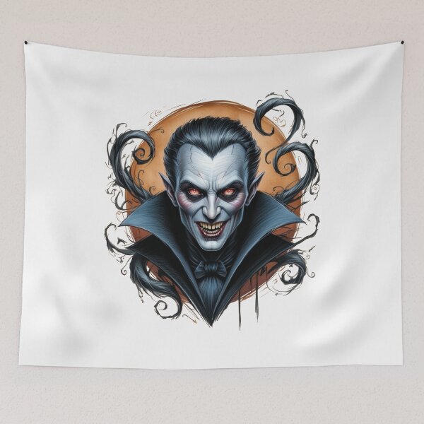 Item preview, A vampire with a red face and a black cape designed and sold by PWDigitalArt.
