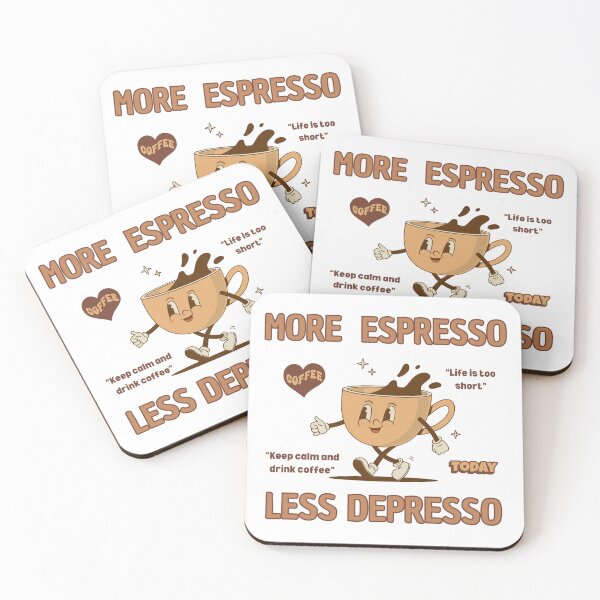 Item preview, Funny Coffee Today Groovy Women More Espresso Less Depresso, Caffeine Lover Gifts designed and sold by WAB Garb.