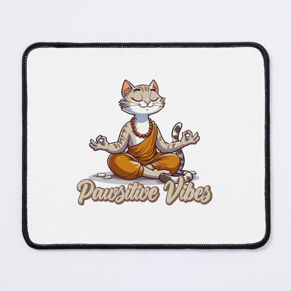 Item preview, Pawsitive Vibes- Cool Funny Cat Design doing yoga designed and sold by DesignbyJanja.