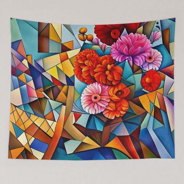 Item preview, Vibrant Cubist Style Flowers designed and sold by Gingezel.