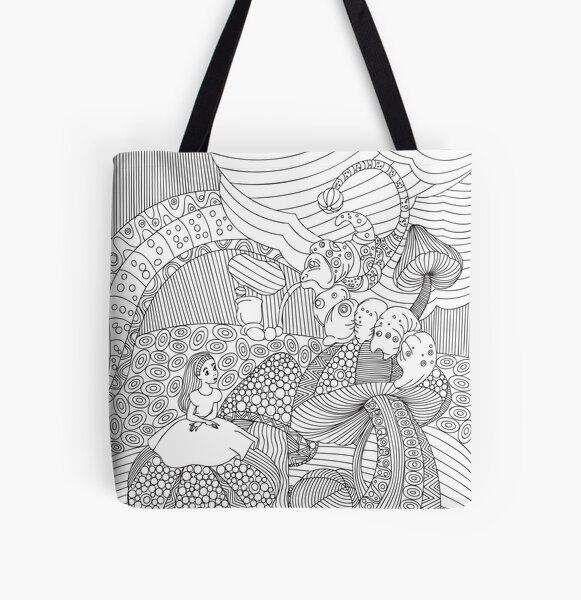 ALICE IN WONDERLAND Pop Art All Over Print Tote Bag